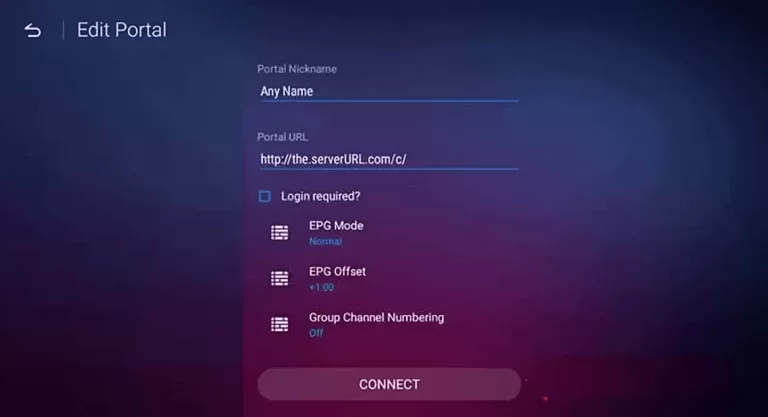 Click the “Connect” button to load the M3U Austria playlist